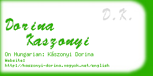 dorina kaszonyi business card